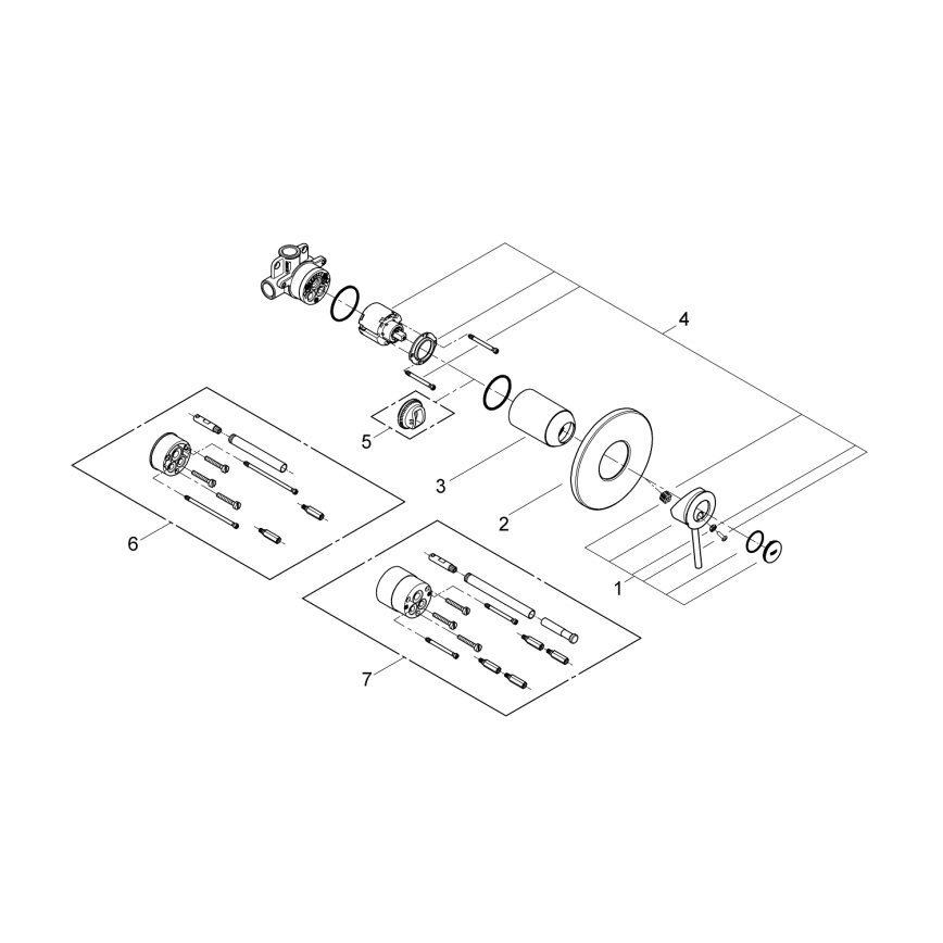 GROHE 29048000 - tuš baterija za podometno montažo BAUCLASSIC sijajni krom