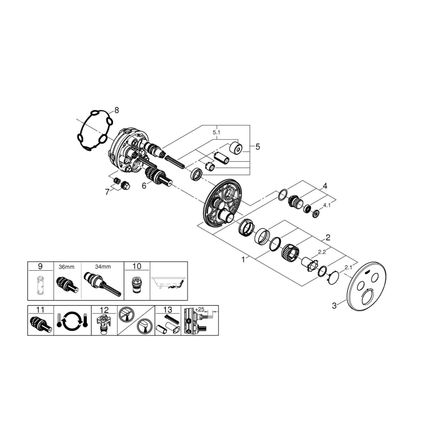 GROHE 29119000 - Termostat GROHTHERM SMARTCONTROL poliran krom