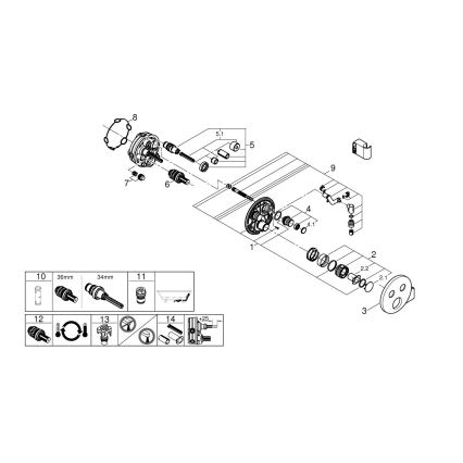 GROHE 29120000 - termostatski vgradni tuš mešalnik GROHTHERM SMARTCONTROL + kromirano držalo