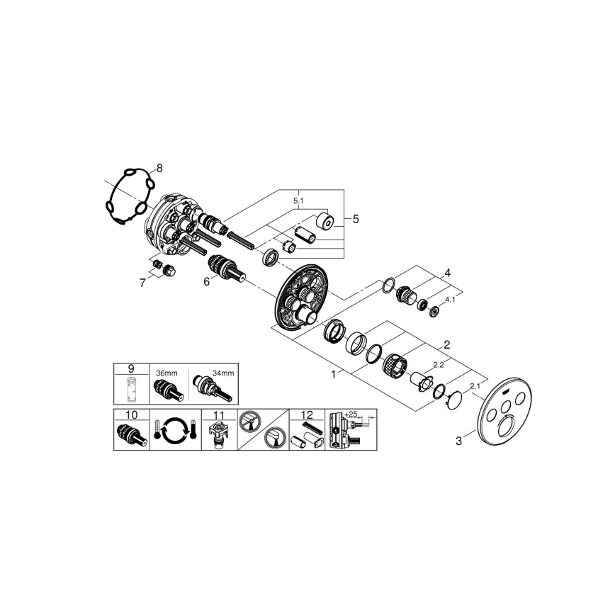 GROHE 29121A00 - Termostatska podometna tuš baterija GROHTHERM SMARTCONTROL grafit