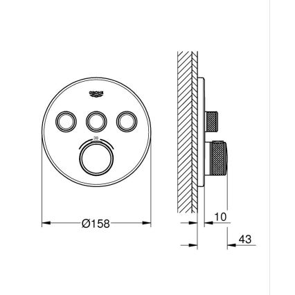 GROHE 29121GL0 - termostat GROHTHERM SMARTCONTROL v zlati barvi