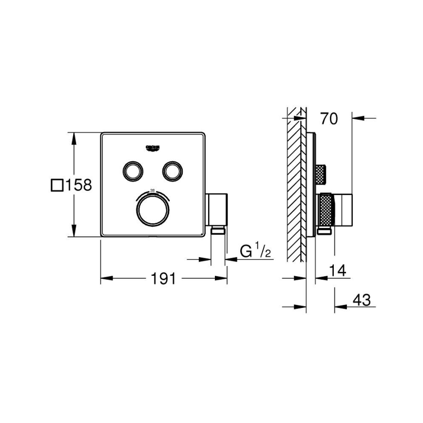 GROHE 29125000 - Termostatska armatura za kad GROHTHERM SMARTCONTROL, krom