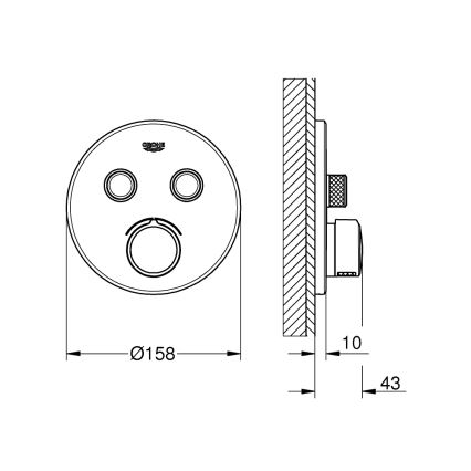 GROHE 29145000 - Pokrov za podometno baterijo SMARTCONTROL, sijajni krom