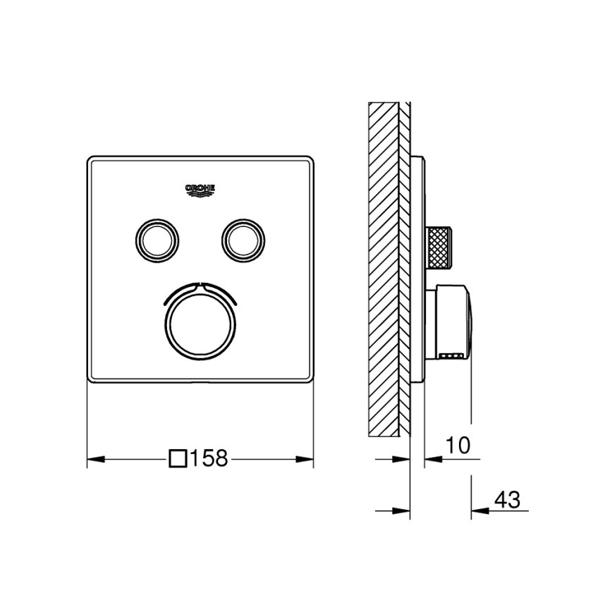 GROHE 29148000 - Pokrov za vgradno armaturo SMARTCONTROL, sijajni krom