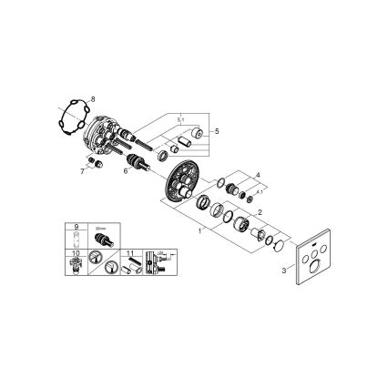 GROHE 29149000 - Pokrov za podometno armaturo SMARTCONTROL 158 × 158 mm krom