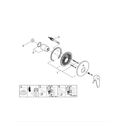 GROHE 29190001 - Kadna baterija BAUEDGE DN 15, sijajni krom