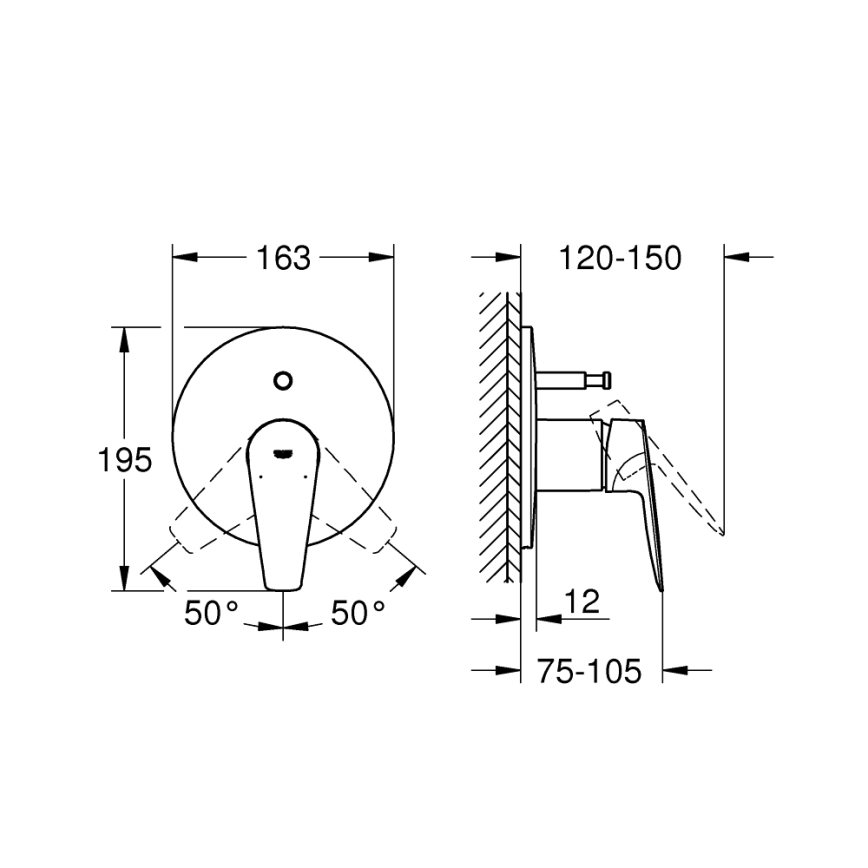 GROHE 29190001 - Kadna baterija BAUEDGE DN 15, sijajni krom