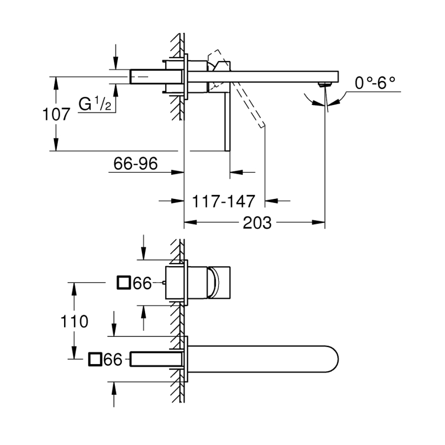 GROHE 29306003 - Pipa za umivalnik PLUS 203 mm sijajni krom