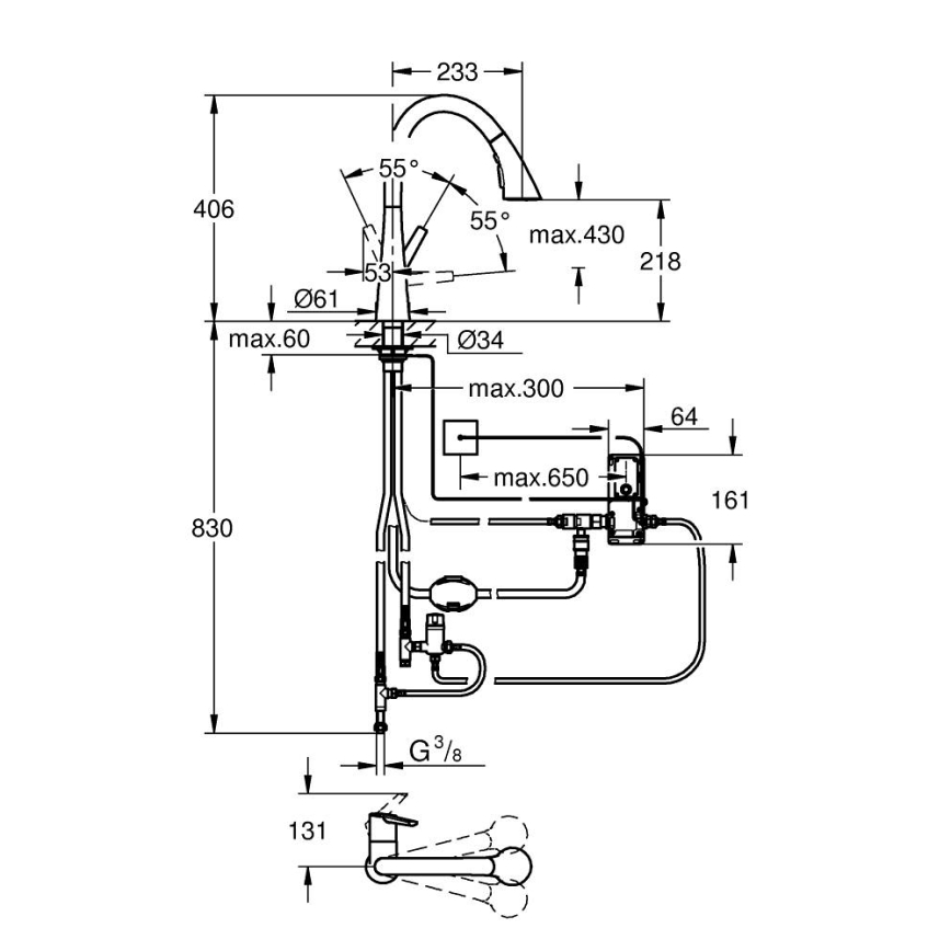 GROHE 30219002 - Elektronska pomivalna pipa ZEDRA TOUCH v sijajnem kromu