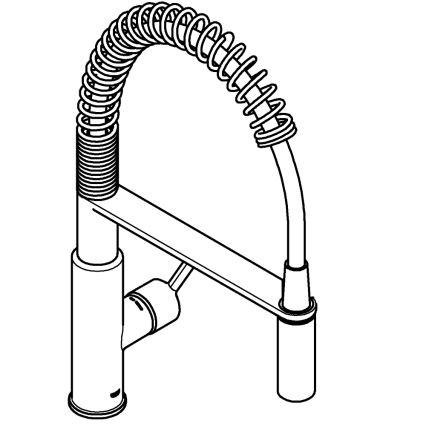 GROHE 30361000 - Pipa za pomivalno korito GET 455 mm, sijajni krom