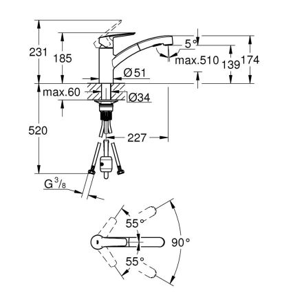 GROHE 30531001 - Kuhinjska pipa START 227 mm sijajni krom