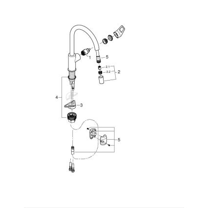 GROHE 30556000 - Kuhinjska pipa START LOOP 357 mm, poliran krom