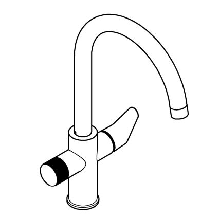 GROHE 30592000 - Kuhinjska armatura BLUE PURE StartCurve 411 mm, visokosijajni krom