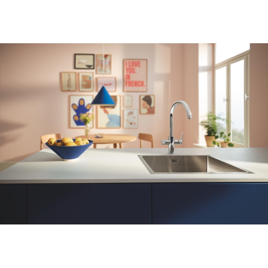 GROHE 30594000 - Kuhinjska pipa BLUE PURE Start z vgrajeno filtračno funkcijo Ultrasafe, krom