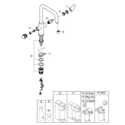 GROHE 30595DC0 - Kuhinjska armatura BLUE PURE iz nerjavečega jekla