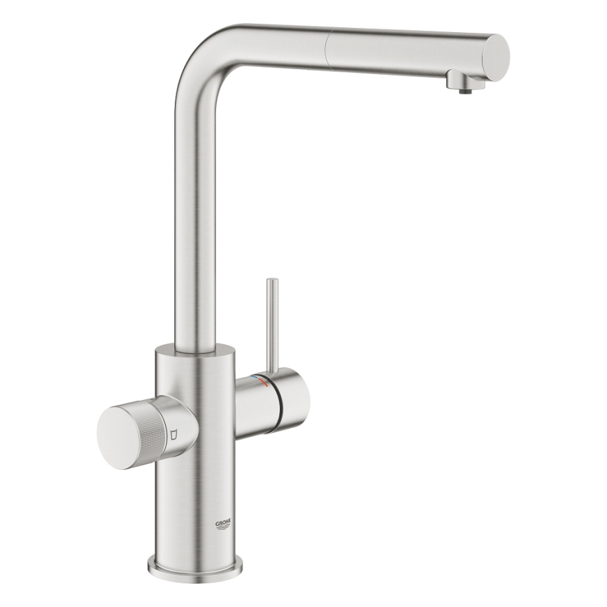 GROHE 30601DC0 - Kuhinjska armatura BLUE PURE z izvlečnim nastavkom iz nerjavečega jekla