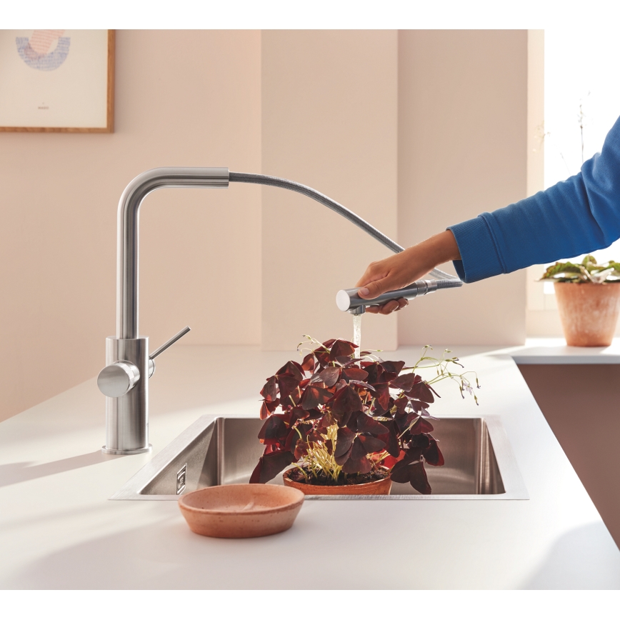GROHE 30601DC0 - Kuhinjska armatura BLUE PURE z izvlečno prho, nerjaveče jeklo