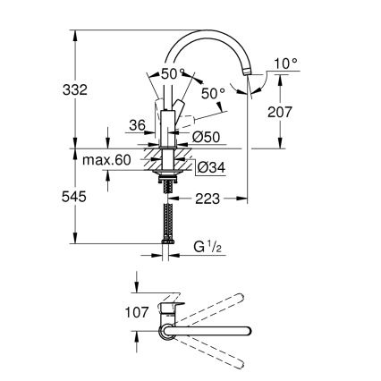 GROHE 31233001 - Kuhinjska armatura START sijajni krom