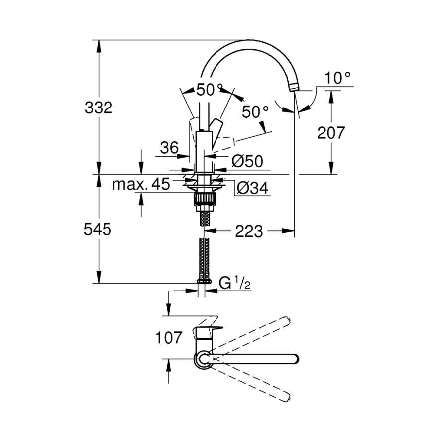 GROHE 31233001 - Kuhinjska armatura START sijajni krom