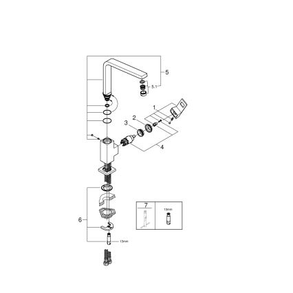 GROHE 31255000 - Kuhinjska pipa EUROCUBE, sijajni krom
