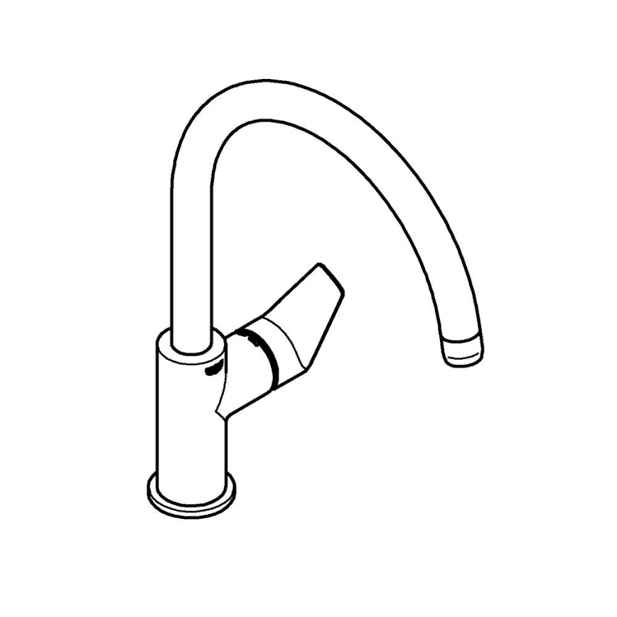 GROHE 31367001 - Kuhinjska armatura BAUEDGE 332 mm sijajni krom