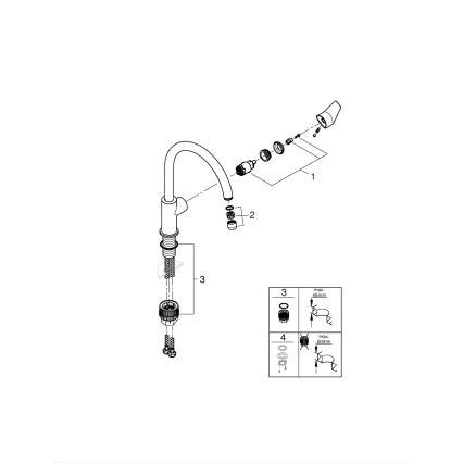 GROHE 31367001 - Kuhinjska armatura BAUEDGE 332 mm sijajni krom