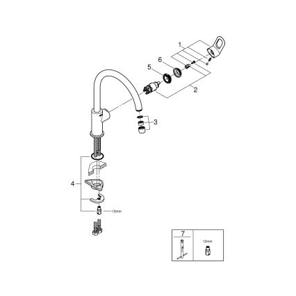 GROHE 31368000 - Kuhinjska pipa BAULOOP 332 mm, sijajni krom