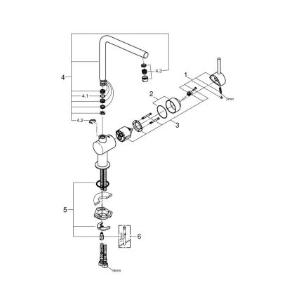 GROHE 31375000 - Kuhinjska armatura A 360 mm poliran krom