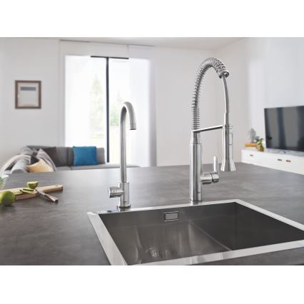GROHE 31379DC0 - Pipa za pomivalno korito K7, nerjaveče jeklo