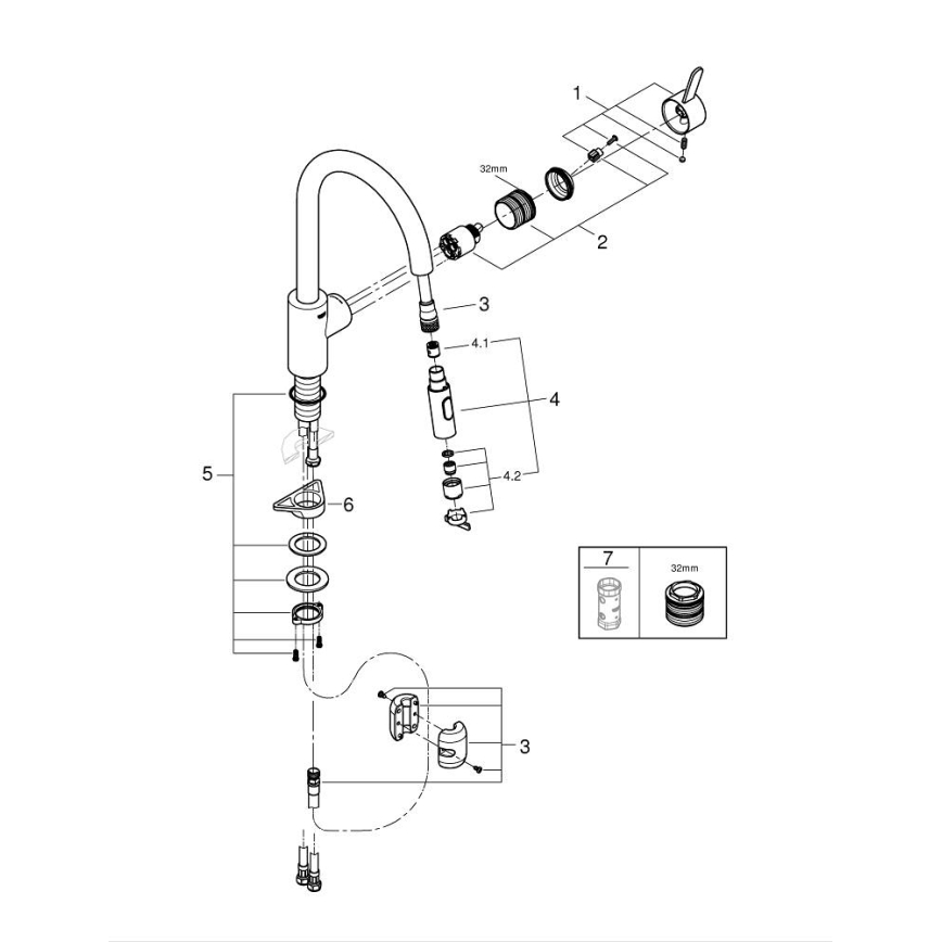 GROHE 31481001 - Kuhinjska pipa EUROSMART COSMOPOLITAN sijajni krom