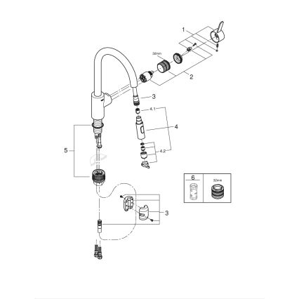 GROHE 31481001 - Kuhinjska pipa EUROSMART COSMOPOLITAN sijajni krom