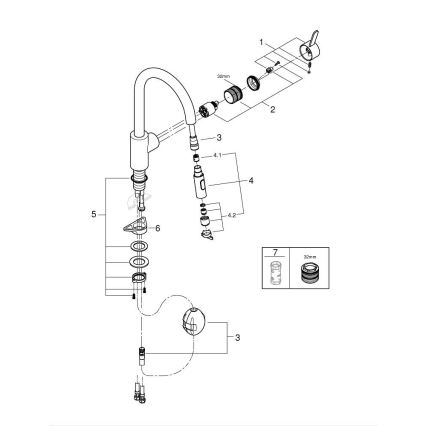GROHE 31481001 - Kuhinjska pipa EUROSMART COSMOPOLITAN sijajni krom