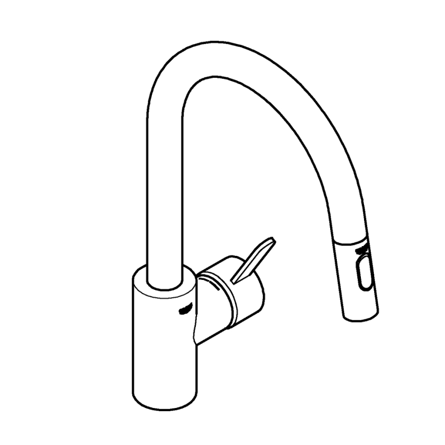 GROHE 31481001 - Kuhinjska pipa EUROSMART COSMOPOLITAN sijajni krom