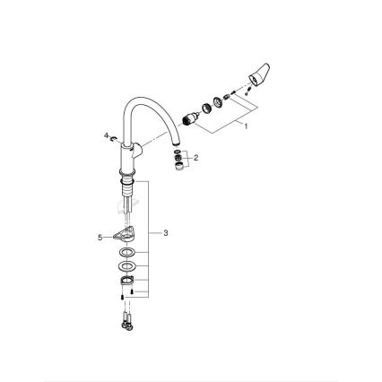 GROHE 31536001 - Kuhinjska pipa BAUCURVE 332 mm, sijajni krom