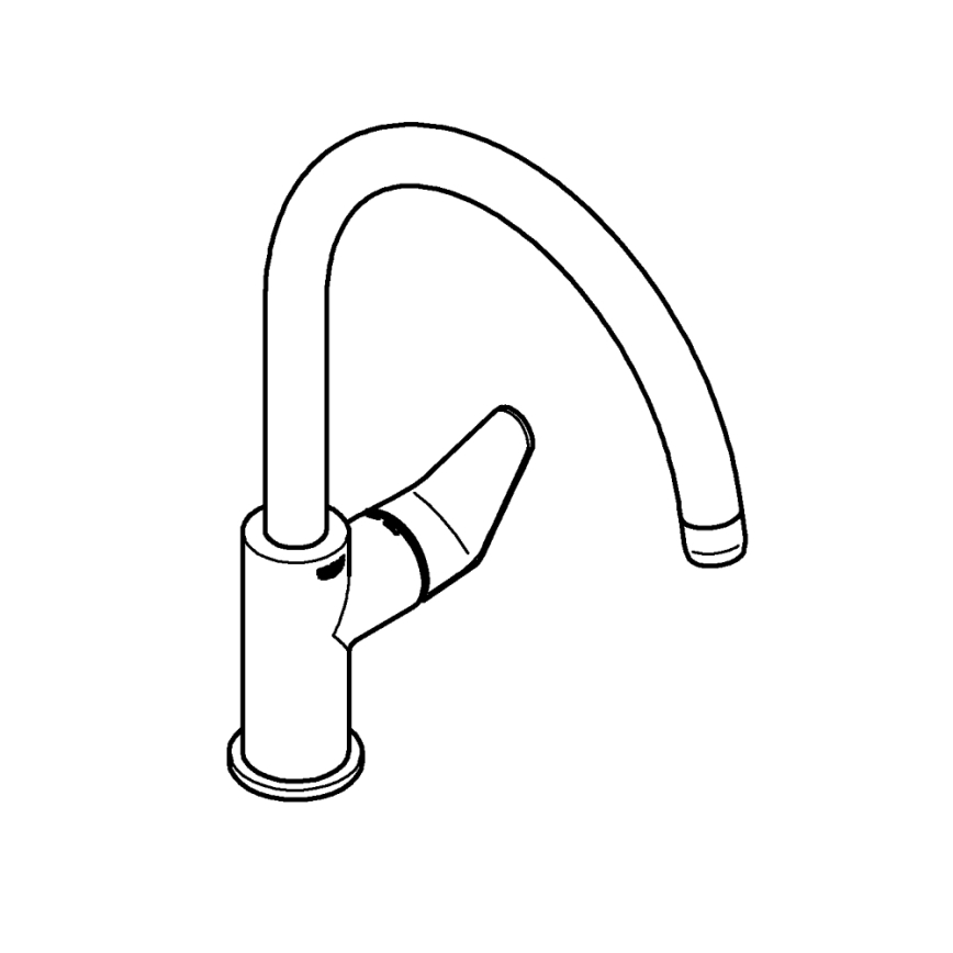 GROHE 31536001 - Kuhinjska pipa BAUCURVE 332 mm, sijajni krom