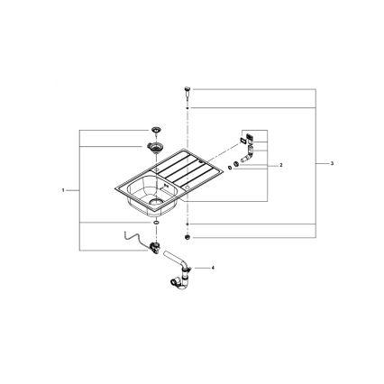 GROHE 31552SD1 - Pomivalno korito K200 860 x 500 mm iz nerjavečega jekla