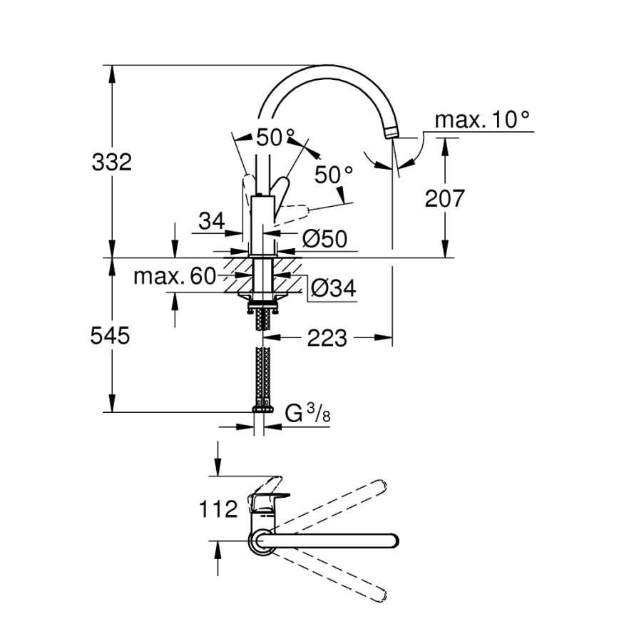 GROHE 31554001 - Kuhinjska armatura START CURVE, sijajni krom