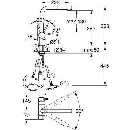 GROHE 31558GN0 - Kuhinjska pipa A, zlata