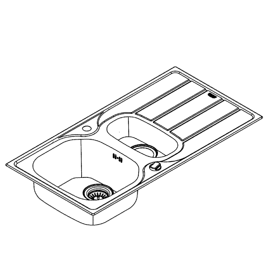 GROHE 31564SD1 - Pomivalno korito K200 965 × 500 mm iz nerjavečega jekla