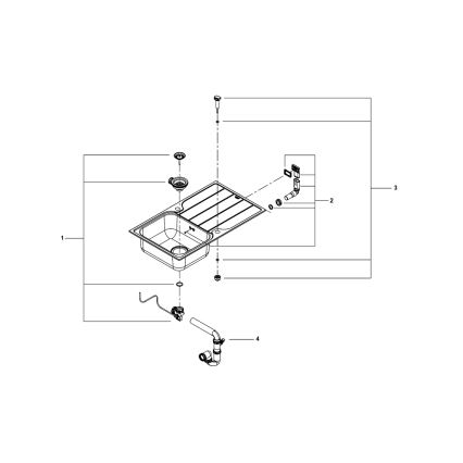 GROHE 31571SD1 - Pomivalno korito K500 860 × 500 mm nerjaveče jeklo