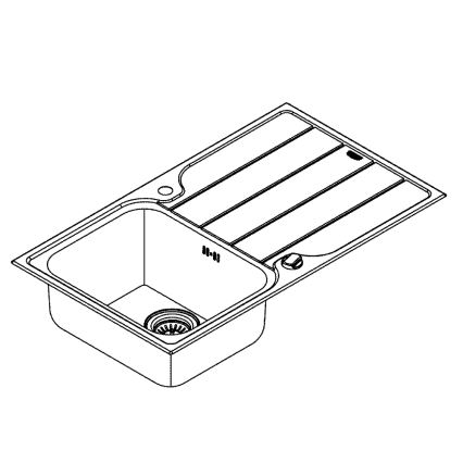 GROHE 31571SD1 - Pomivalno korito K500 860 × 500 mm nerjaveče jeklo