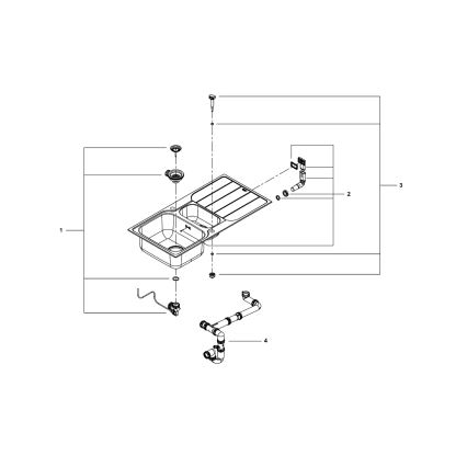 GROHE 31572SD1 - Pomivalno korito K500 1000 × 500 mm iz nerjavečega jekla