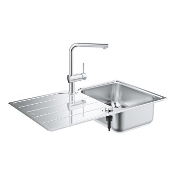 GROHE 31573SD1 - Komplet kuhinjskega pomivalnika K500 z ocedilom in pipo A 86×50 cm iz nerjavečega jekla