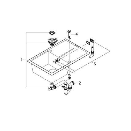 GROHE 31639AP0 - Pomivalno korito K400 780 × 500 mm kamen/črna