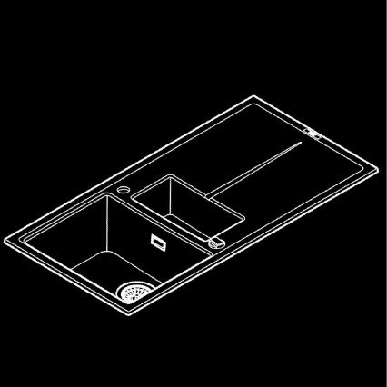 GROHE 31642AP0 - Pomivalno korito K400 1000 × 500 mm granit/črna