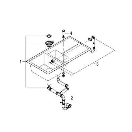 GROHE 31642AP0 - Pomivalno korito K400 1000 × 500 mm granit/črna