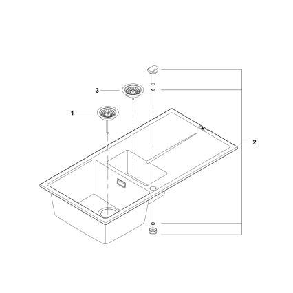 GROHE 31642AP0 - Pomivalno korito K400 1000 × 500 mm granit/črna