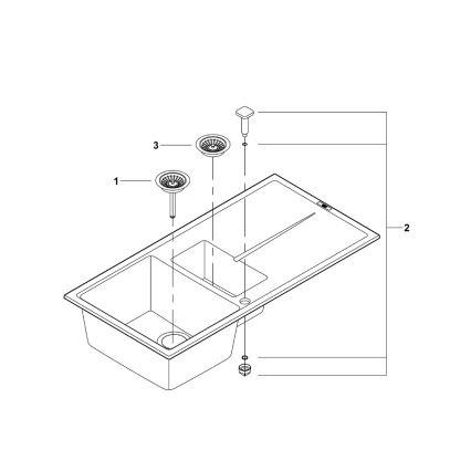 GROHE 31642AP0 - Pomivalno korito K400 1000 × 500 mm granit/črna