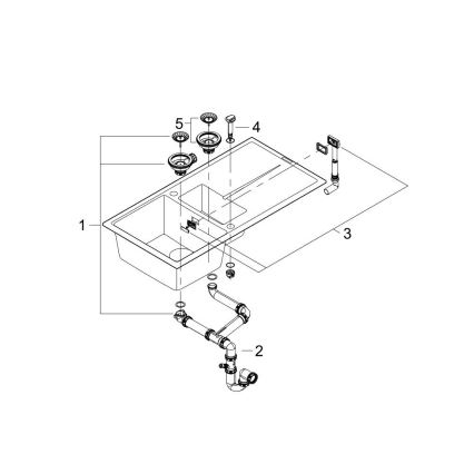 GROHE 31642AP0 - Pomivalno korito K400 1000 × 500 mm granit/črna