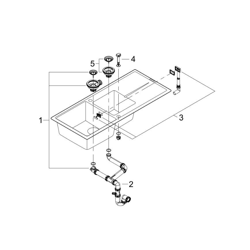 GROHE 31643AP0 - Kompozitno pomivalno korito K400 1160 × 500 mm črna